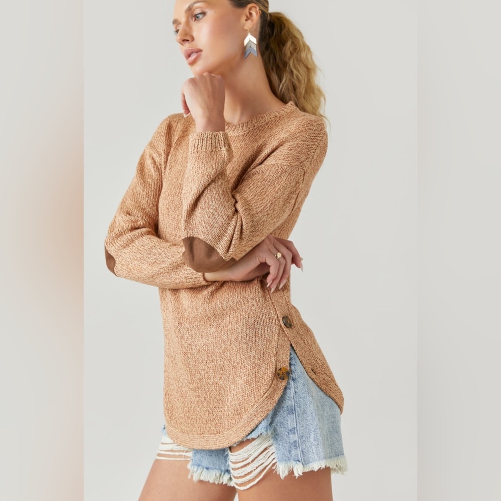 ✨NWT: Francesca’s Cupcake Clothing LTD - Sweater with Buttons and Elbow Patches